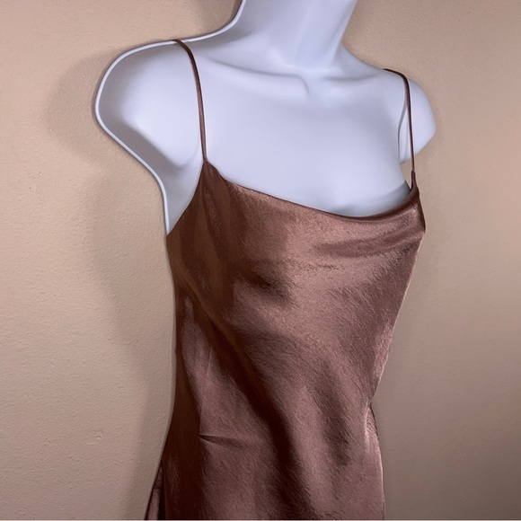 MEDIUM COTTON CANDY LA CHAMPAGNE PINK SATIN DRESS EVENT PARTY COCKTAIL COWL NECK - Picture 5 of 12